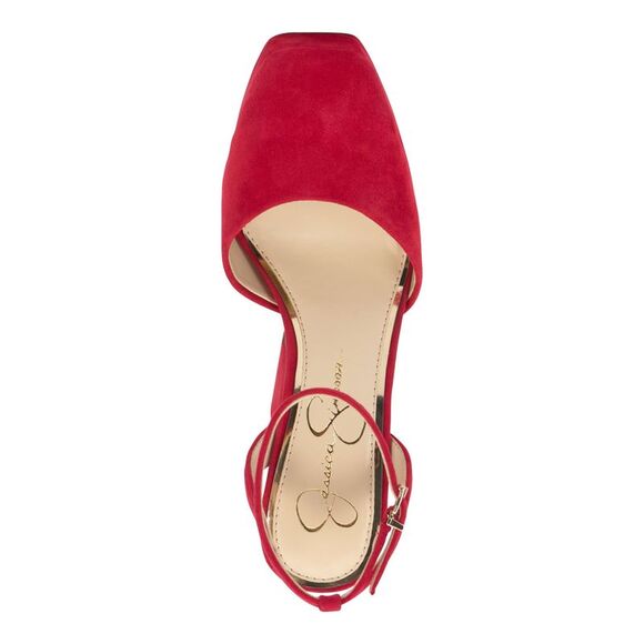 JESSICA SIMPSON Womens Red 1" Platform Deirae Leather Pumps Shoes 5.5 M - Picture 3 of 4